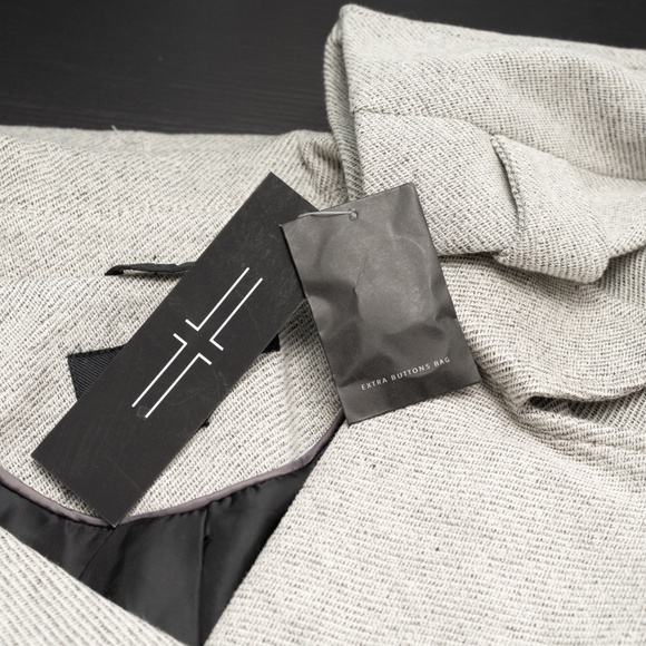 Liverpool - Gray Double-Breasted Peacoat with Removable Hood - Picture 10 of 11